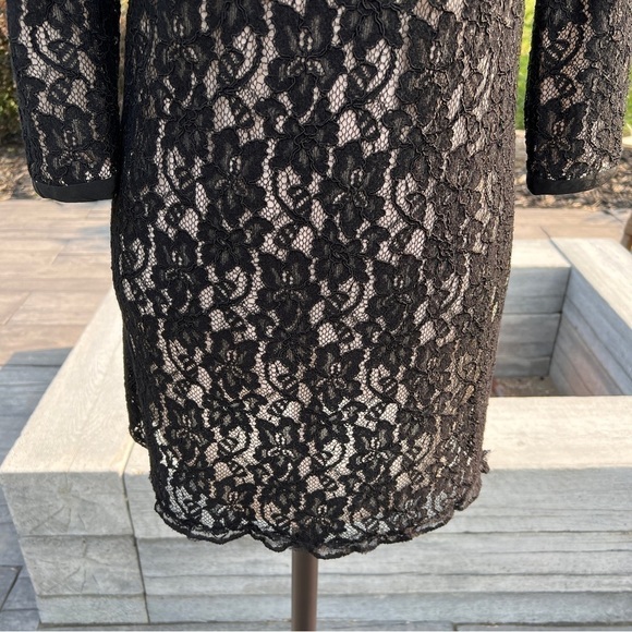 Aritzia Wilfred Black Lace Long Sleeve Shift Dress Size XXS - Picture 4 of 12